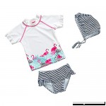 Toddler Baby Girls Swimsuit Set Tankini Kids Two Pieces Swimwear Rash Guard with Hat 1-5t  B07MFJGR6L